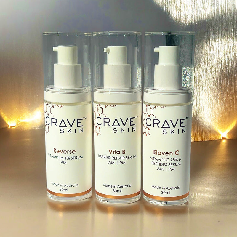 Crave skin serums premium cosmeceutical skincare products made in australia for australian skin retail and wholesale available qld sunshine coast