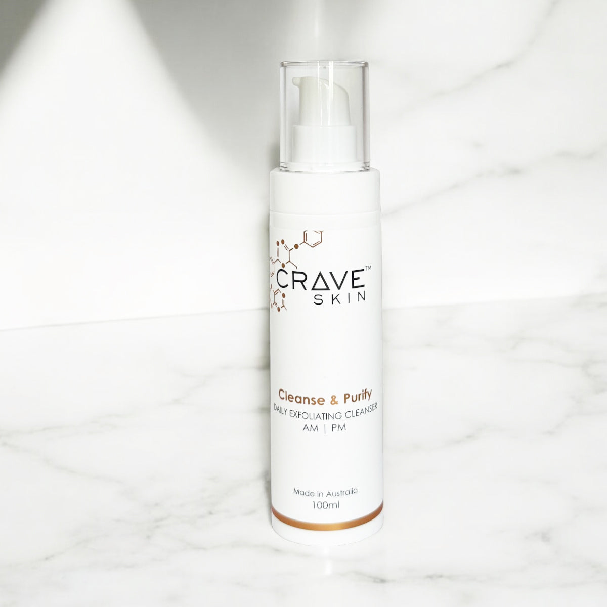 cleanse and purify daily exfoliating cleanser crave skin premium cosmeceutical skincare products for australian skin wholesale and retail australia wide