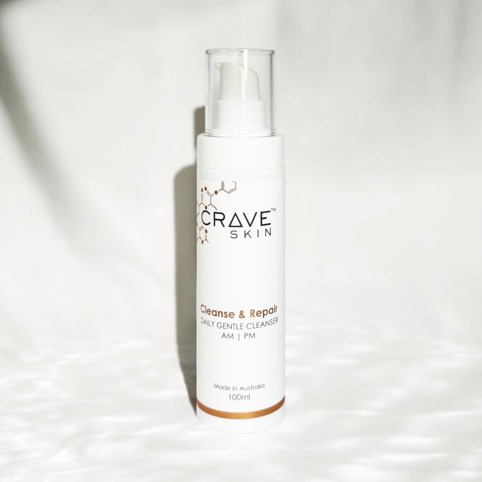 cleanse and repair daily gentle cleanser by crave skin best cosmeceutical skincare cleaners in Australia made for australian skin, wholesale and retail available