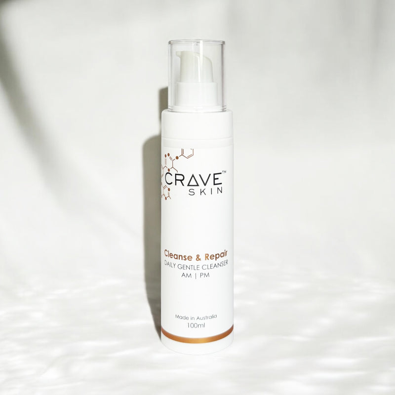 cleanse and repair daily gentle cleanser by crave skin best cosmeceutical skincare cleaners in Australia made for australian skin, wholesale and retail available