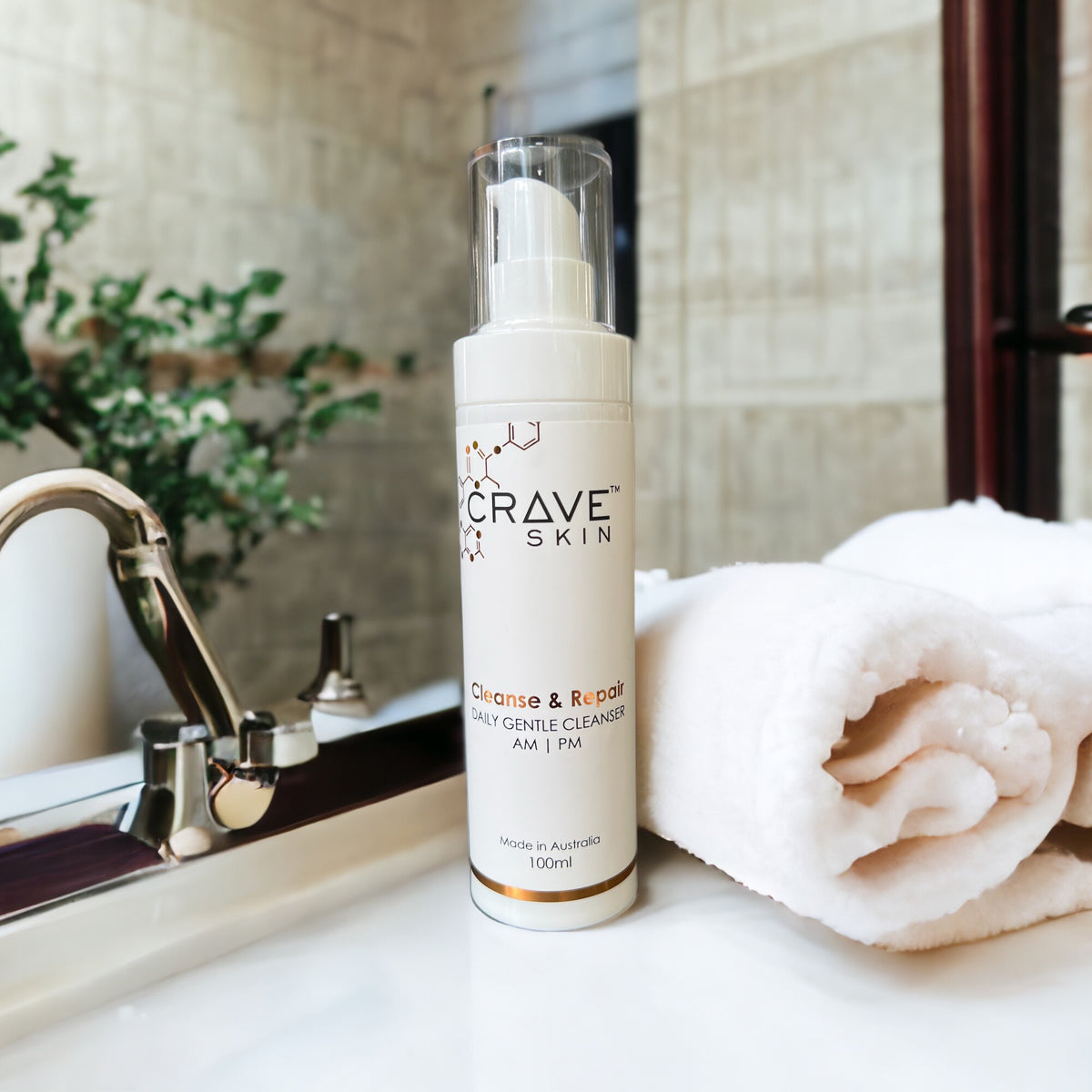 cleanse and repair daily gentle cleanser by crave skin premium cosmeceutical skincare products made in australia for australian skin wholesale available 