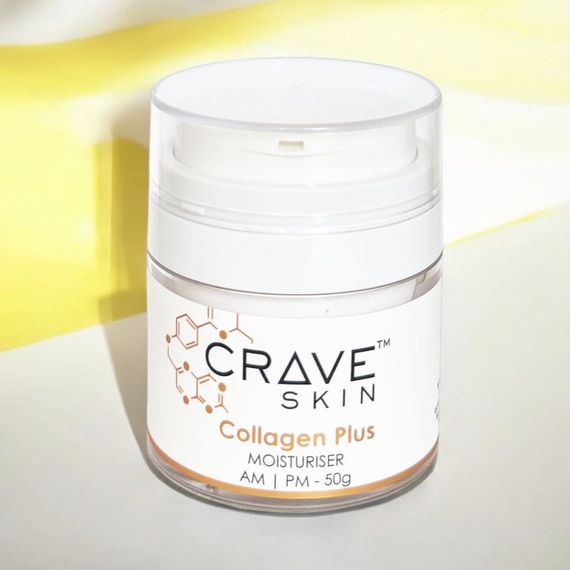 collagen plus moisturiser 50g by crave skin Australian cosmeceutical skincare range for retail and wholesale qld sunshine coast