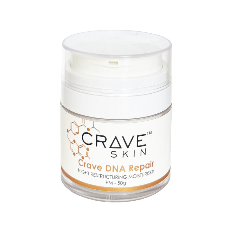 crave dna repair night restructuring moisturiser 50g by crave skin cosmeceutical skincare product wrinkle reduction retail and wholesale available australia wide