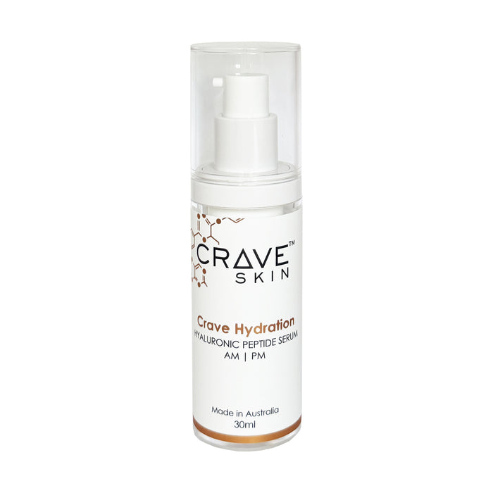 crave hydration hyaluronic peptide serum 30ml by crave skin cosmeceutical skincare product, retail and wholesale customers Australia wide