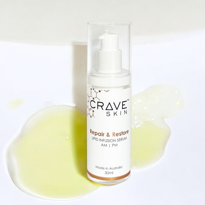 repair and restore lipid infusion serum 30ml by crave skin  cosmeceutical skincare products made for australian skin for retail and wholesale customers