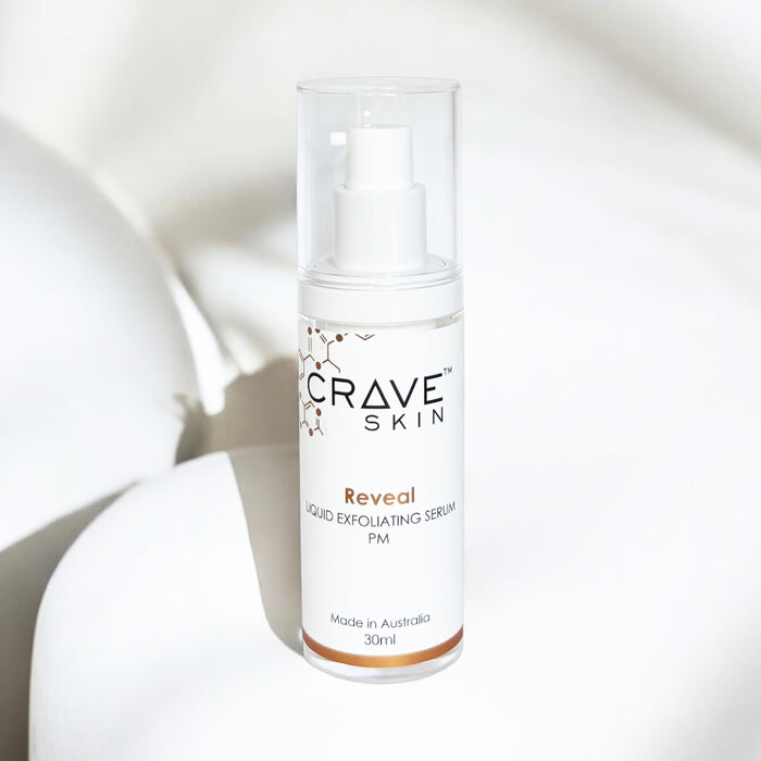 Reveal Serum Liquid Exfoliating Serum by crave skin Australian cosmeceutical skincare products for retail and wholesale made for australian skin