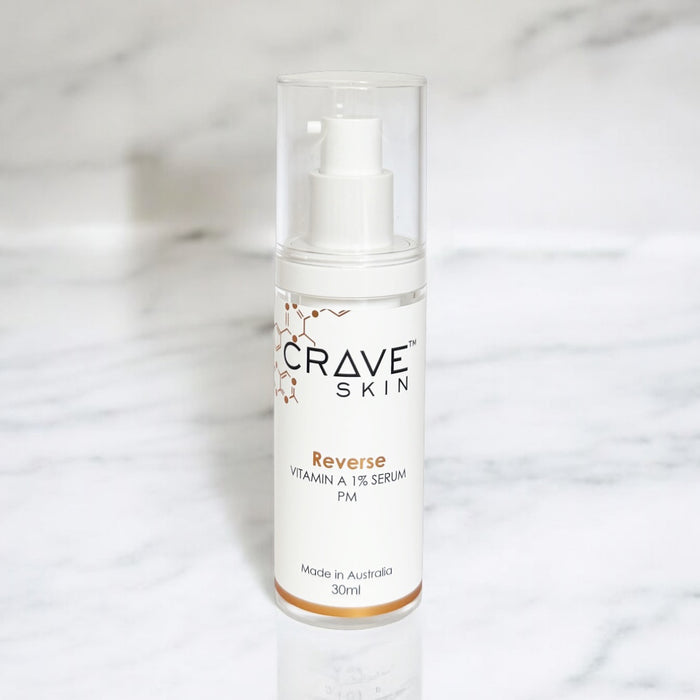 reverse vitamin A 1% serum 30ml by crave skin Austrlian cosmeceutical skincare brand wholesale available australia wide
