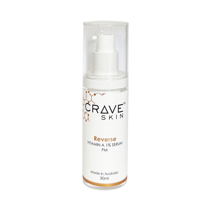 reverse vitamin A 1% serum 30ml by crave skin best cosmeceutical skincare products wholesale and retail australia wide