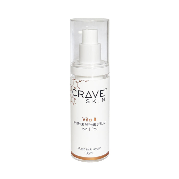 vita b barrier repair serum 30ml by crave skin cosmeceutical skincare product Australian made for australian skin for retail and wholesale